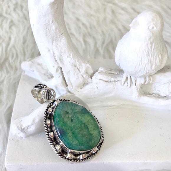 Jewelry - ✨Green Solar Quartz 925 Silver Pendant✨